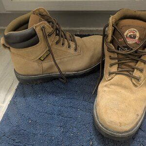 Steel toe leather work boots